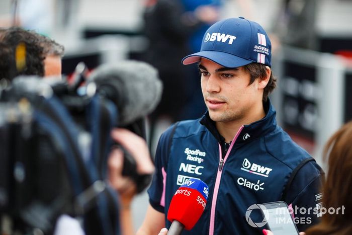 Lance Stroll, Racing Point speaks to the media 