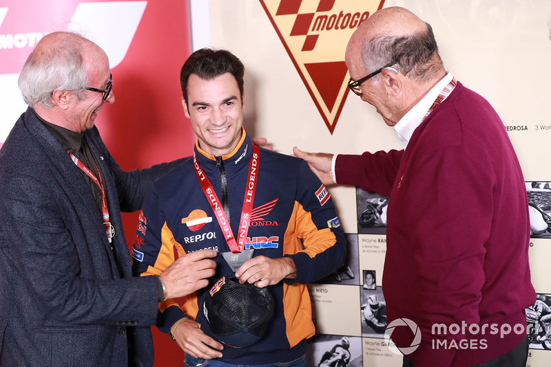 Vito Ippolito, FIM President, Dani Pedrosa, Repsol Honda Team, Carmelo Ezpeleta, CEO Dorna Sports