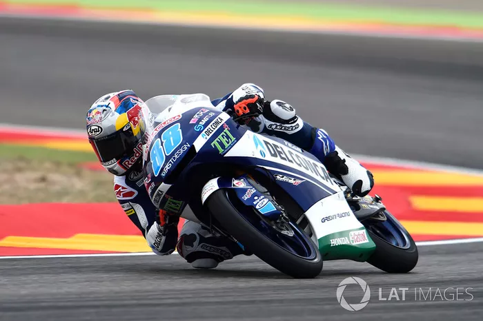Jorge Martin conquistou sua sétima pole no ano na Moto3. O espanhol ainda caiu no fim da sessão tentando o recorde da pista, mas ainda ficou no primeiro lugar. Líder, Joan Mir sairá de sexto no grid.
