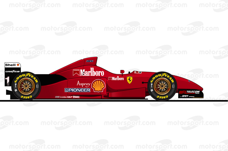 La Ferrari F310 pilotée par Michael Schumacher en 1996<br/> Reproduction interdite, exclusivité Motorsport.com. Utilisation commerciale ? <a href=