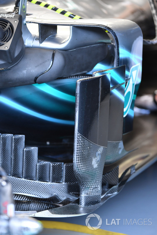 Detalle del bargeboard del Mercedes-AMG F1 W09