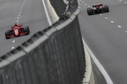 Sebastian Vettel, Ferrari SF71H and Charles Leclerc, Sauber C37