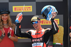 Podio: il terzo classificato Marco Melandri, Aruba.it Racing-Ducati SBK Team