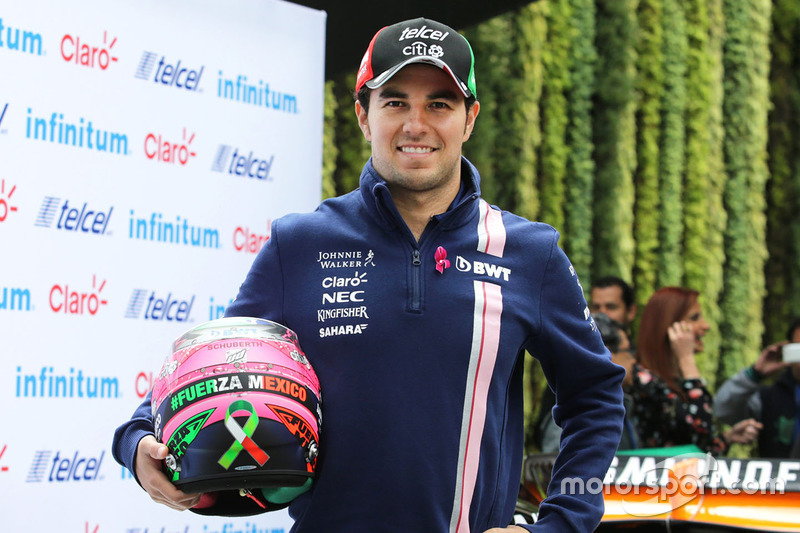 Sergio Perez, Sahara Force India F1 with his new helmet