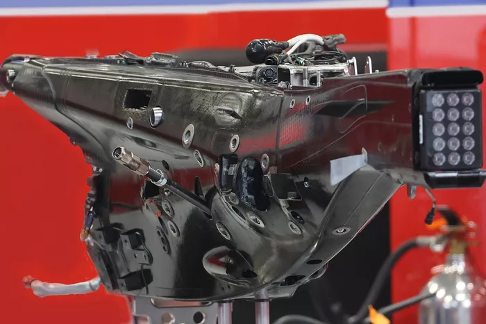 Detalle de la caja de cambios del Haas VF-21 