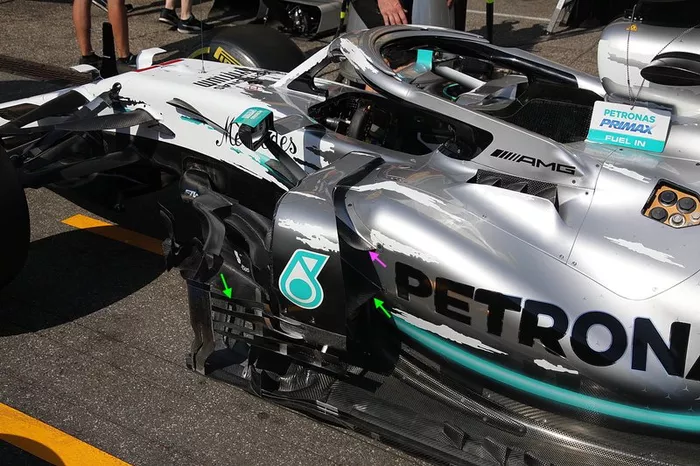 Detalle técnico del Mercedes AMG F1 W10 