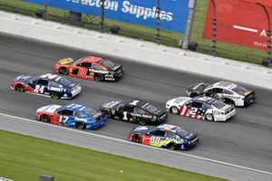  William Byron, Hendrick Motorsports, Chevrolet Camaro Liberty University and  Martin Truex Jr., Joe Gibbs Racing, Toyota Camry Bass Pro Shops