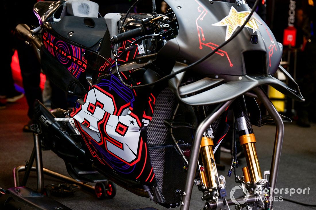 Jorge Martín, detalle de la moto Aprilia Racing