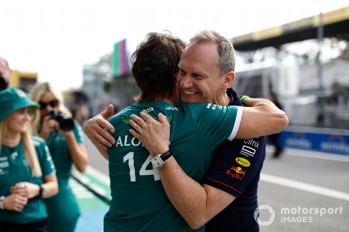 Fernando Alonso, Aston Martin F1 Team Paul Monaghan, Ingeniero Jefe, Red Bull Racing 