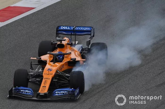 Fernando Alonso, McLaren MCL34, bloccaggio