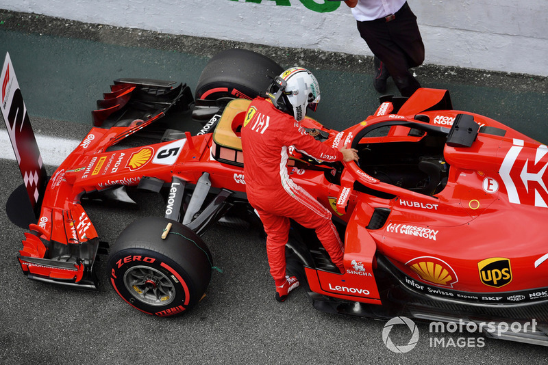 Sebastian Vettel, Ferrari dans le Parc Fermé