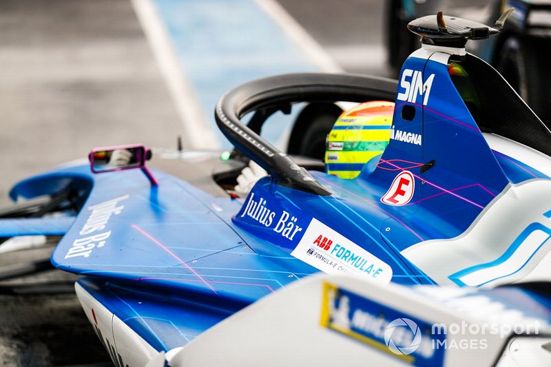 Alexander Sims, BMW I Andretti Motorsports, BMW iFE.18 exits the pit lane