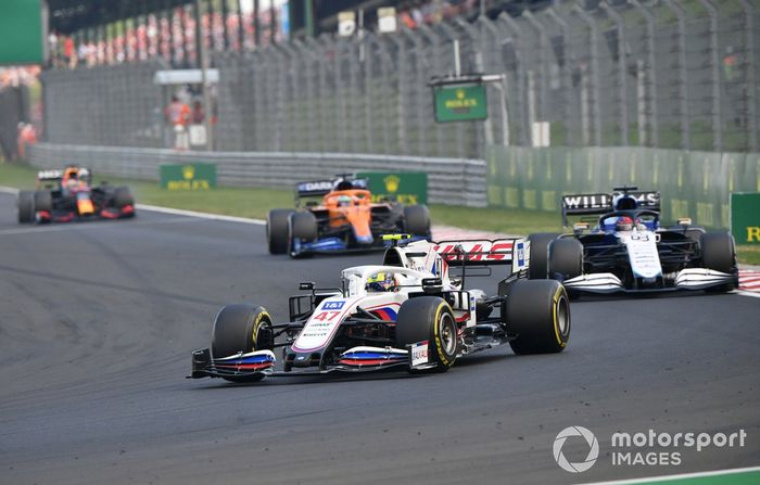 Mick Schumacher, Haas VF-21, George Russell, Williams FW43B ,Daniel Ricciardo, McLaren MCL35M