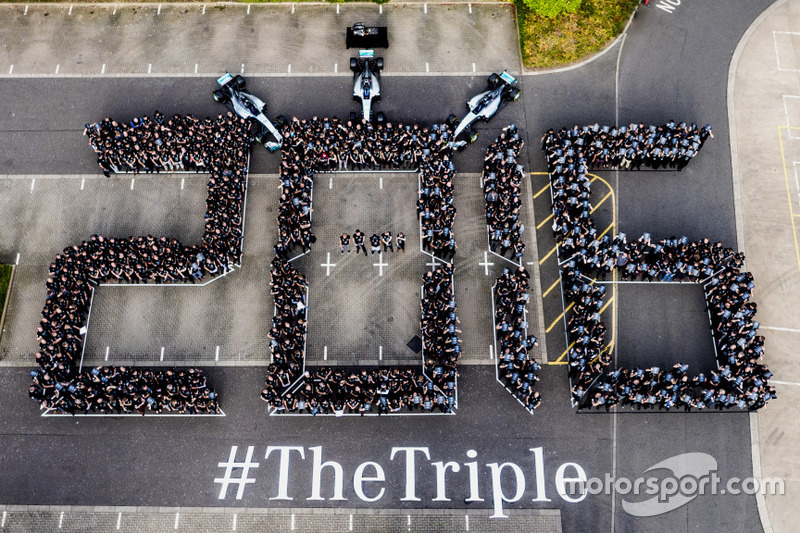 Mercedes AMG F1 Team trible celebration