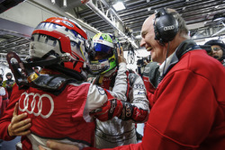 Loïc Duval, Lucas di Grassi, Audi Sport Team Joest, Dr. Wolfgang Ullrich, directeur d'Audi Sport