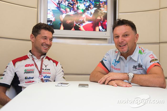 Lucio Cecchinello, Team LCR Honda director del equipo y Fausto Gresini, Aprilia Gresini Racing Team 