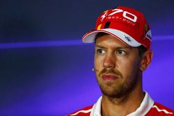 Sebastian Vettel, Ferrari, in the press conference