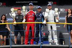 Podium: Race winner Gianni Morbidelli, West Coast Racing, Volkswagen Golf GTi TCR, second place Daniel Lloyd, Lukoil Craft-Bamboo Racing, SEAT León TCR, third place Rob Huff, Leopard Racing Team WRT, Volkswagen Golf GTi TCR