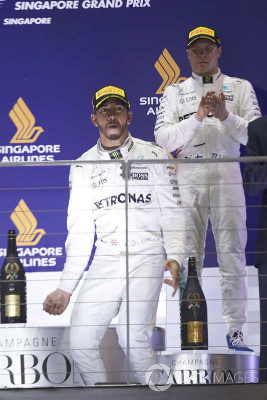 Podium: Race winner Lewis Hamilton, Mercedes AMG F1, third place Valtteri Bottas, Mercedes AMG F1