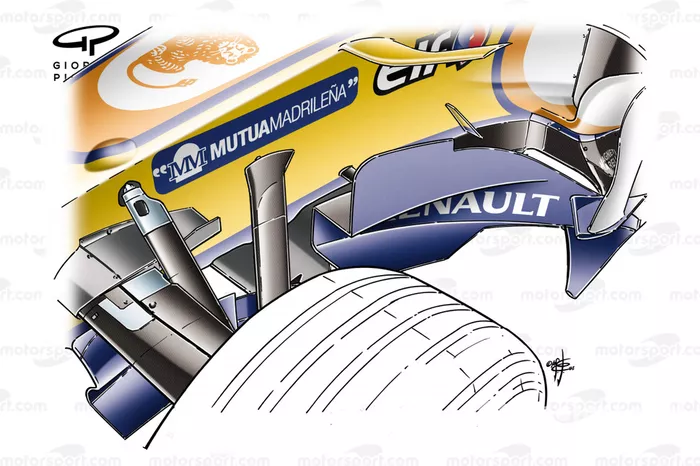 Renault R28 de 2008: Bargeboard usado em Silverstone