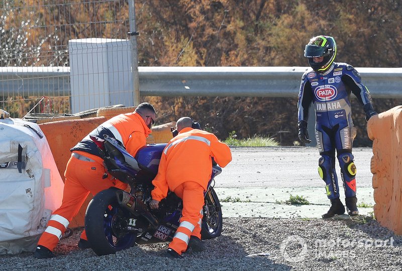 Sandro Cortese, GRT Yamaha WorldSBK Team after his crash