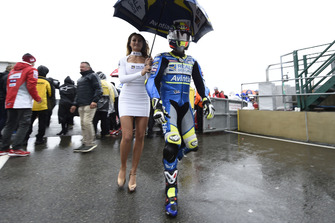 Simeon leaving the grid, British MotoGP race 2018