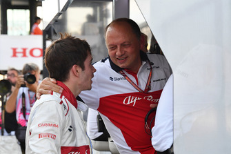 Charles Leclerc, Sauber and Frederic Vasseur, Sauber, Team Principal
