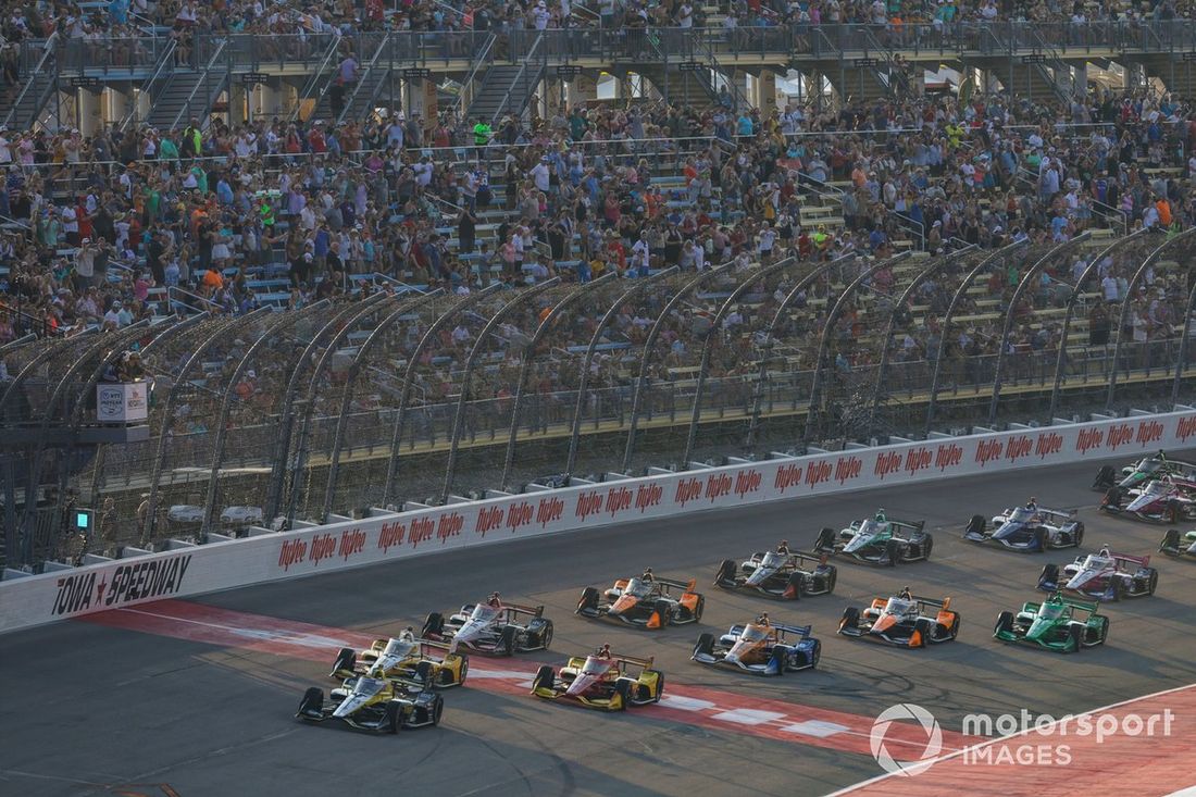 Colton Herta, Andretti Global c/ Curb-Agajanian Honda, Scott McLaughlin, Team Penske Chevrolet, Alex Palou, Chip Ganassi Racing Honda, Will Power, Team Penske Chevrolet Scott Dixon, Chip Ganassi Racing Honda, Patricio O'Ward, Arrow McLaren Chevrolet, Sali