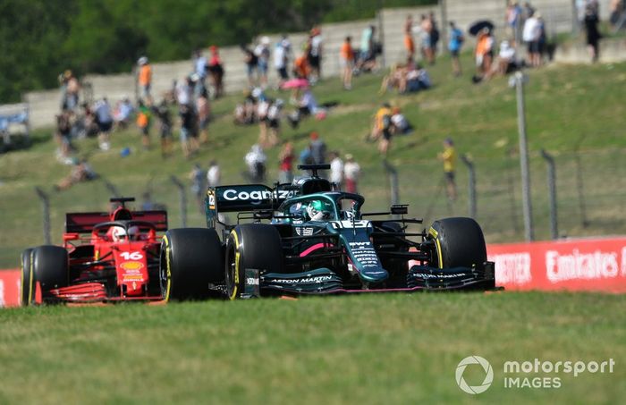 Lance Stroll, Aston Martin AMR21, Charles Leclerc, Ferrari SF21