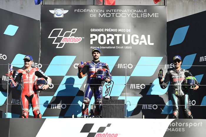 Podio: 1º Miguel Oliveira, Red Bull KTM Tech 3, 2º Jack Miller, Pramac Racing, 3º Franco Morbidelli, Petronas Yamaha SRT