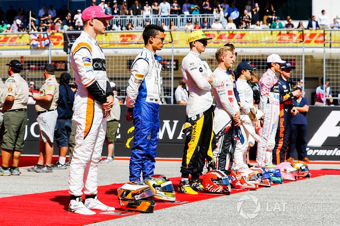 Stoffel Vandoorne, McLaren, Pascal Wehrlein, Sauber, Nico Hulkenberg, Renault Sport F1 Team, Kevin Magnussen, Haas F1 Team