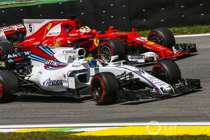 Felipe Massa, Williams FW40, Sebastian Vettel, Ferrari SF70H