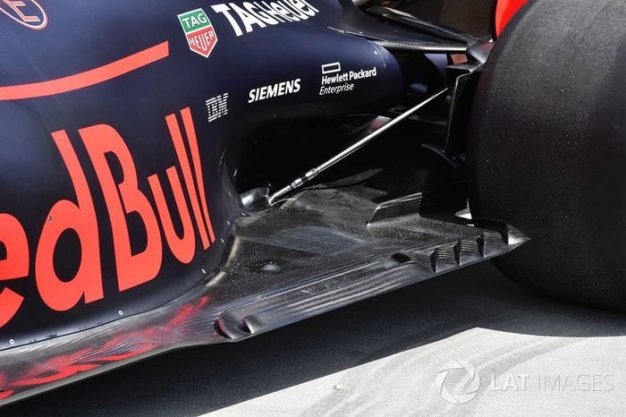 Detalle del fondo plano del Red Bull Racing RB14