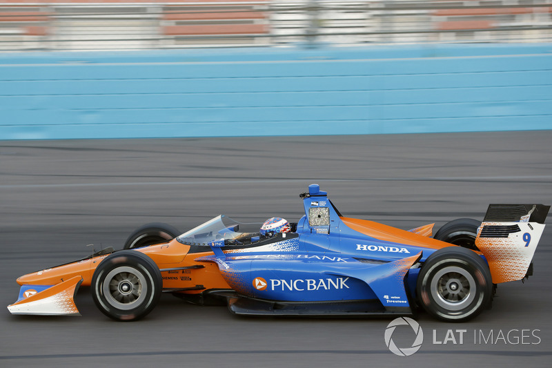 Scott Dixon, Chip Ganassi Racing Honda prueba el aeroscreen