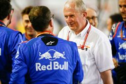 Helmut Markko, Consultant, Red Bull Racing, congratulates the Toro Rosso team on a 4th placed finish