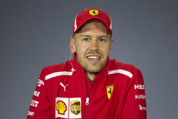 Sebastian Vettel, Ferrari lors de la conférence de presse