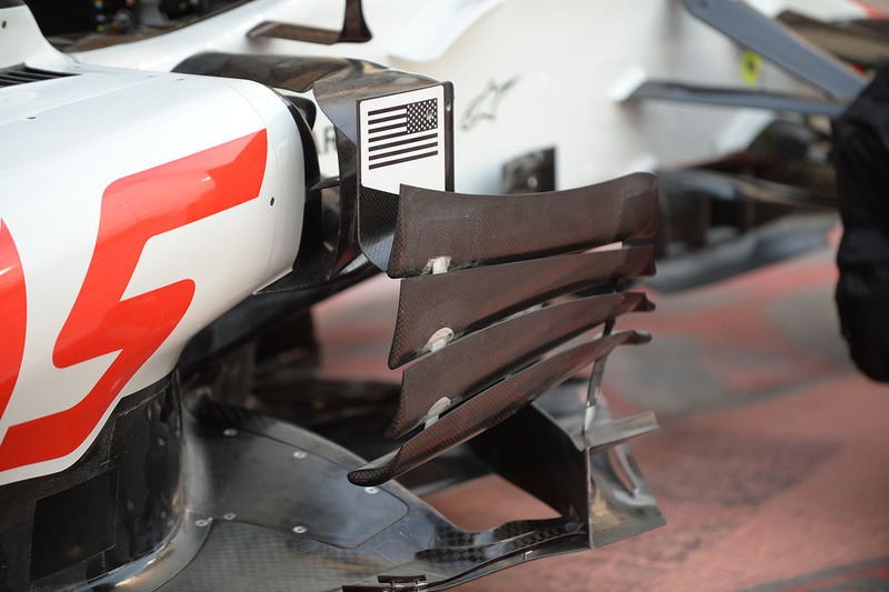 Detalle del bargeboard del Haas F1 Team VF-18