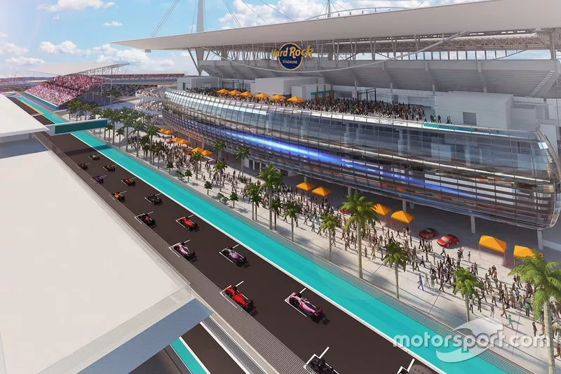 Boceto del circuito de Miami alrededor del Hard Rock Stadium