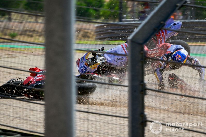Francesco Bagnaia, Ducati Team, Alex Marquez, Gresini Racing crash.