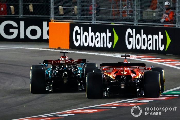 George Russell, Mercedes F1 W15, Charles Leclerc, Ferrari SF-24