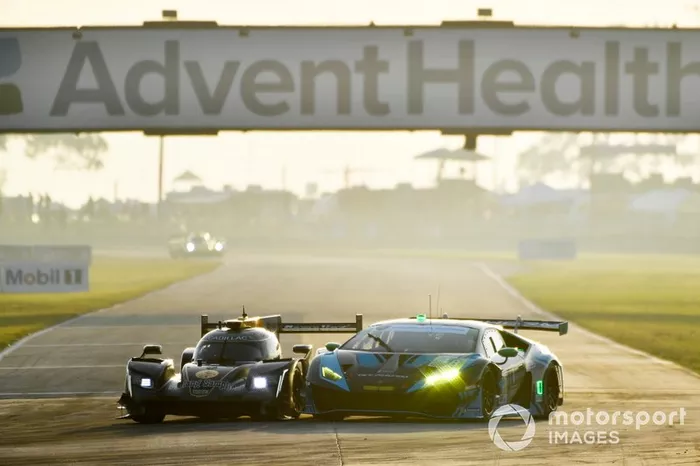 #5 Mustang Sampling Racing Cadillac DPi, DPi: Joao Barbosa, Filipe Albuquerque, Brendon Hartley, #11 GRT Grasser Racing Team Lamborghini Huracan GT3, GTD: Mirko Bortolotti, Rik Breukers, Rolf Ineichen