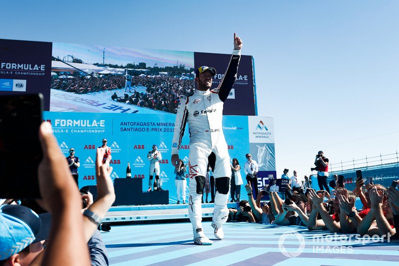 Sam Bird, Envision Virgin Racing, festeggia la vittoria