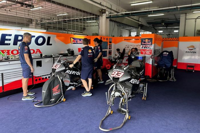 El box de Marc Márquez en el Repsol Honda Team