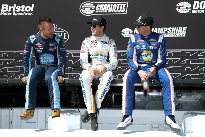 Ty Majeski, ThorSport Racing Ford, Chandler Smith, Front Row Motorsports Ford, Christian Eckes, Chevrolet