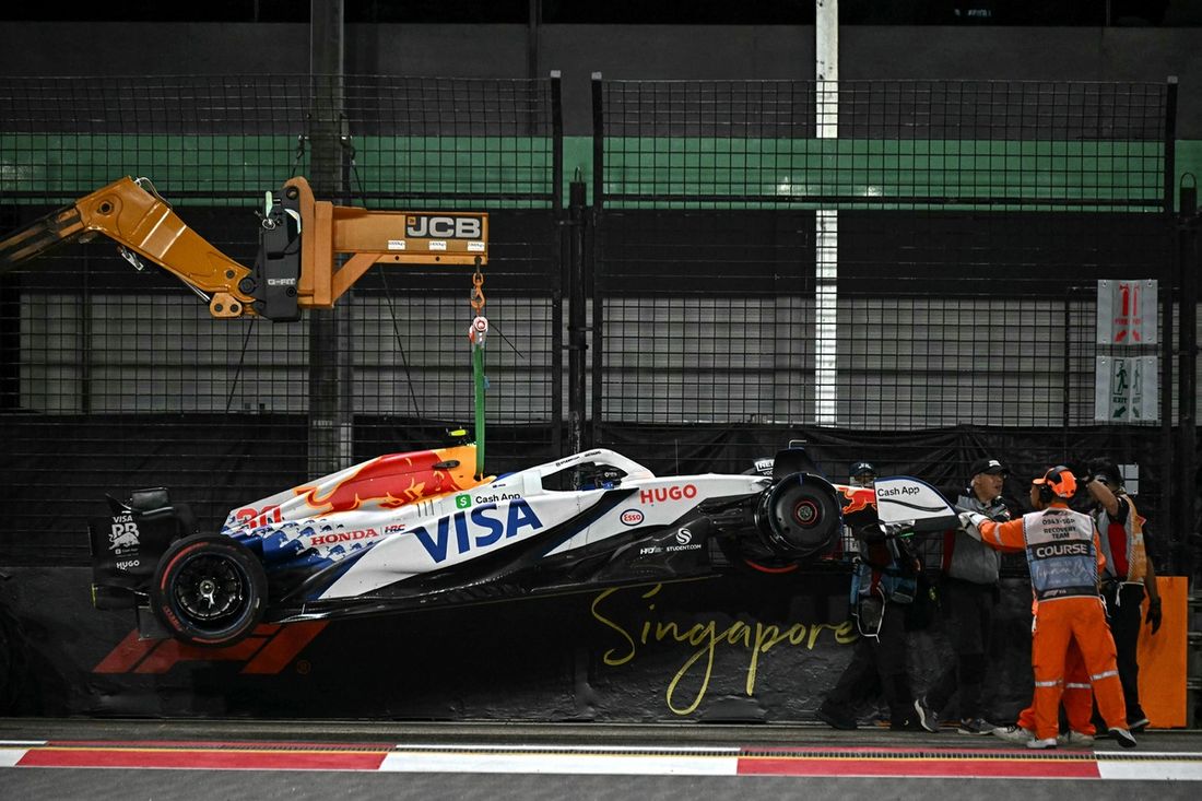 Liam Lawson, accidente del equipo Racing Bulls