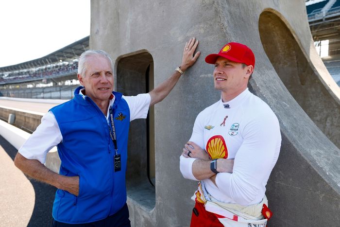 Penske Corporation President Bud Denker, Josef Newgarden, Team Penske
