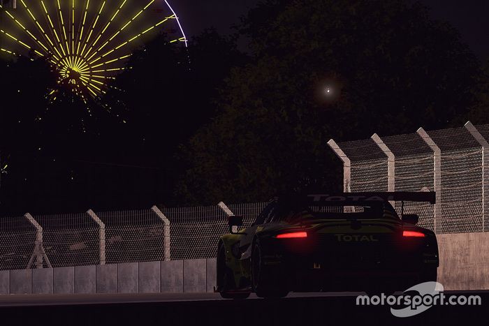 Acción de carrera en la noche