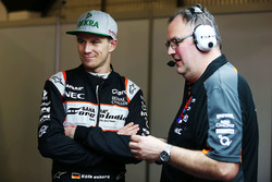 Nico Hulkenberg, Sahara Force India F1 with Tom McCullough, Sahara Force India F1 Team Chief Engineer