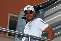 Lewis Hamilton, Mercedes AMG F1 lors de la parade des pilotes
