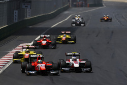 Jimmy Eriksson, Arden International leads Sergey Sirotkin, ART Grand Prix & Sean Gelael, Pertamina C